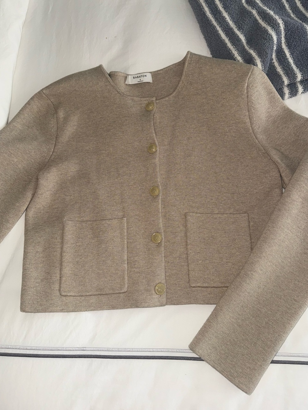 Aritzia Beige Button-Front Knit Cardigan - Picture 4 of 4